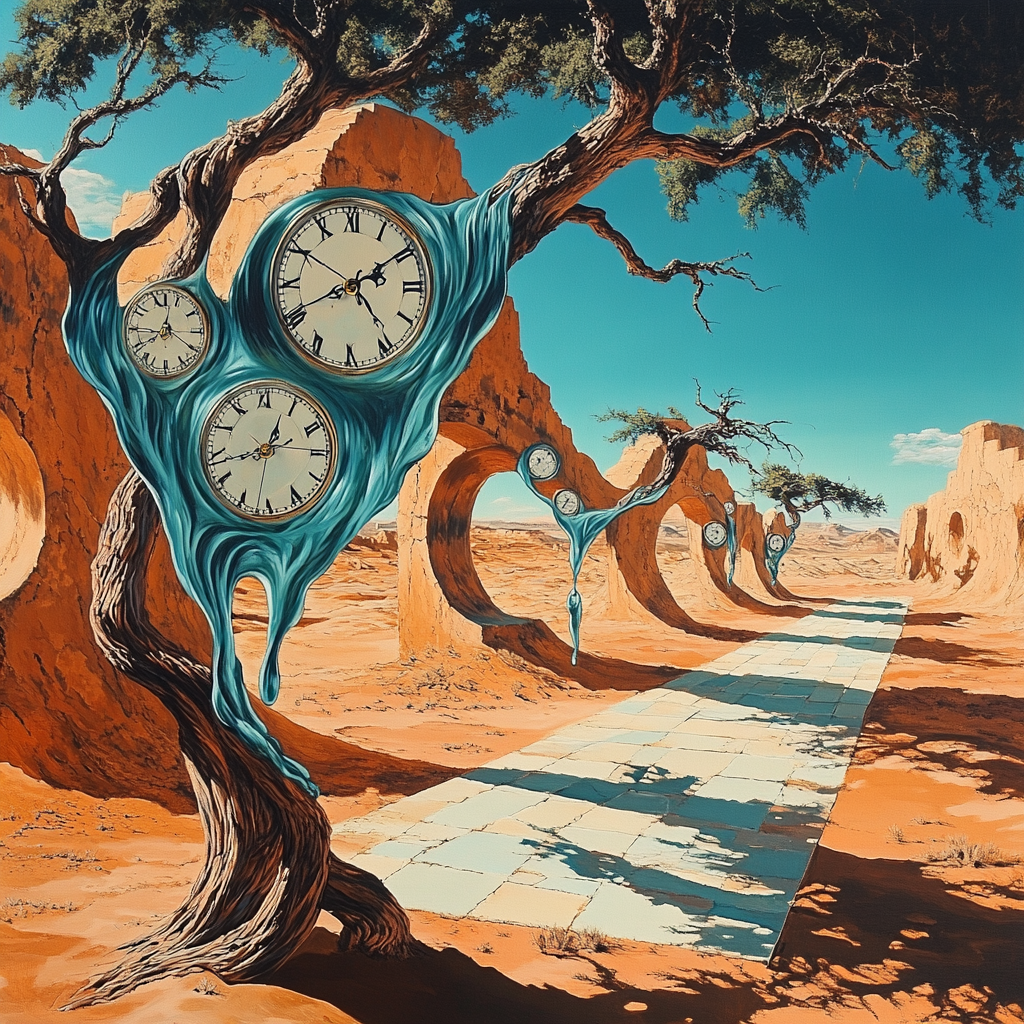 Salvador Dali Inspired Surreal Desertscape Number painting