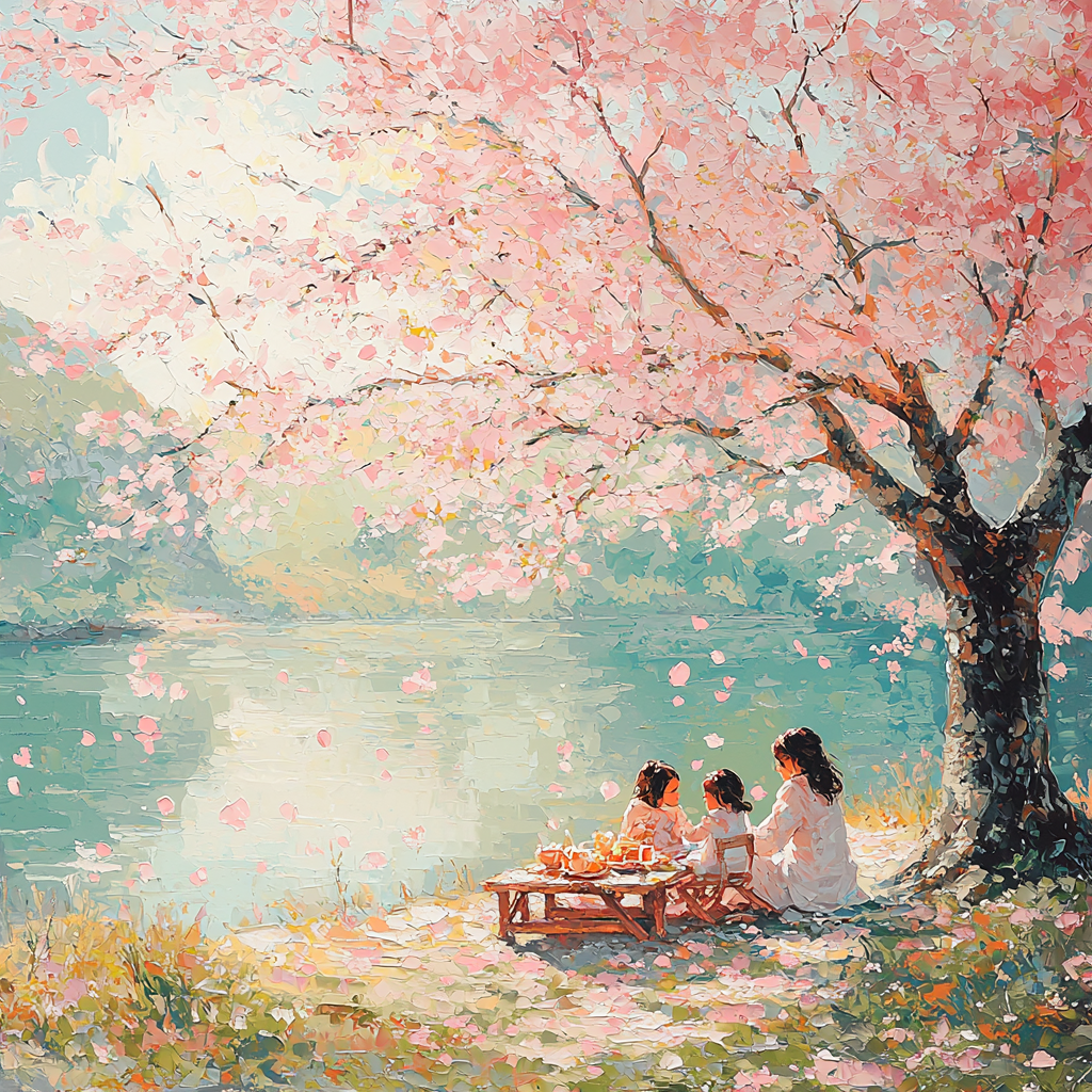 Beneath The Blossoms Number Painting
