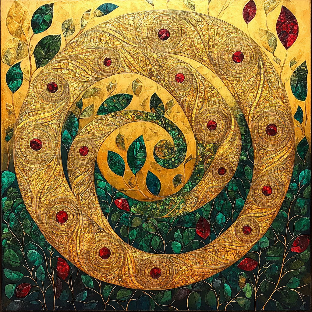 Gustav Klimt Inspired Golden Spiral Garden Painting by numbers kit