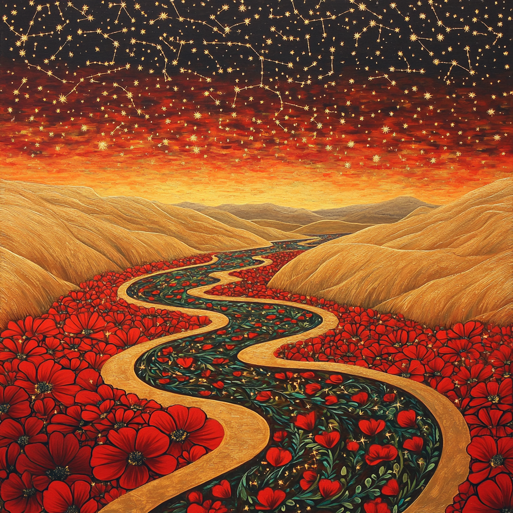 Frida Kahlo Inspired River Of Petals Cosmic Paint by numbers kits