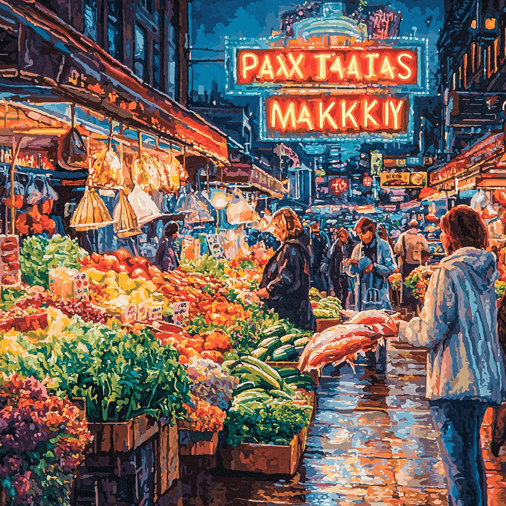 Pike Place Market - Seattle, USA DIY Paint By Numbers