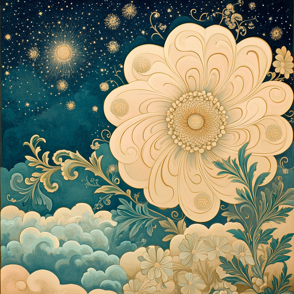 Alphonse Mucha Inspired Floral Nebula DIY paint by numbers