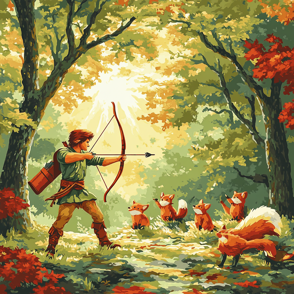 Robin Hood Forest Archery Number painting