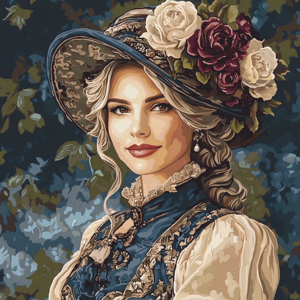John Singer Sargent Inspired Elegant Portrait painting number kit