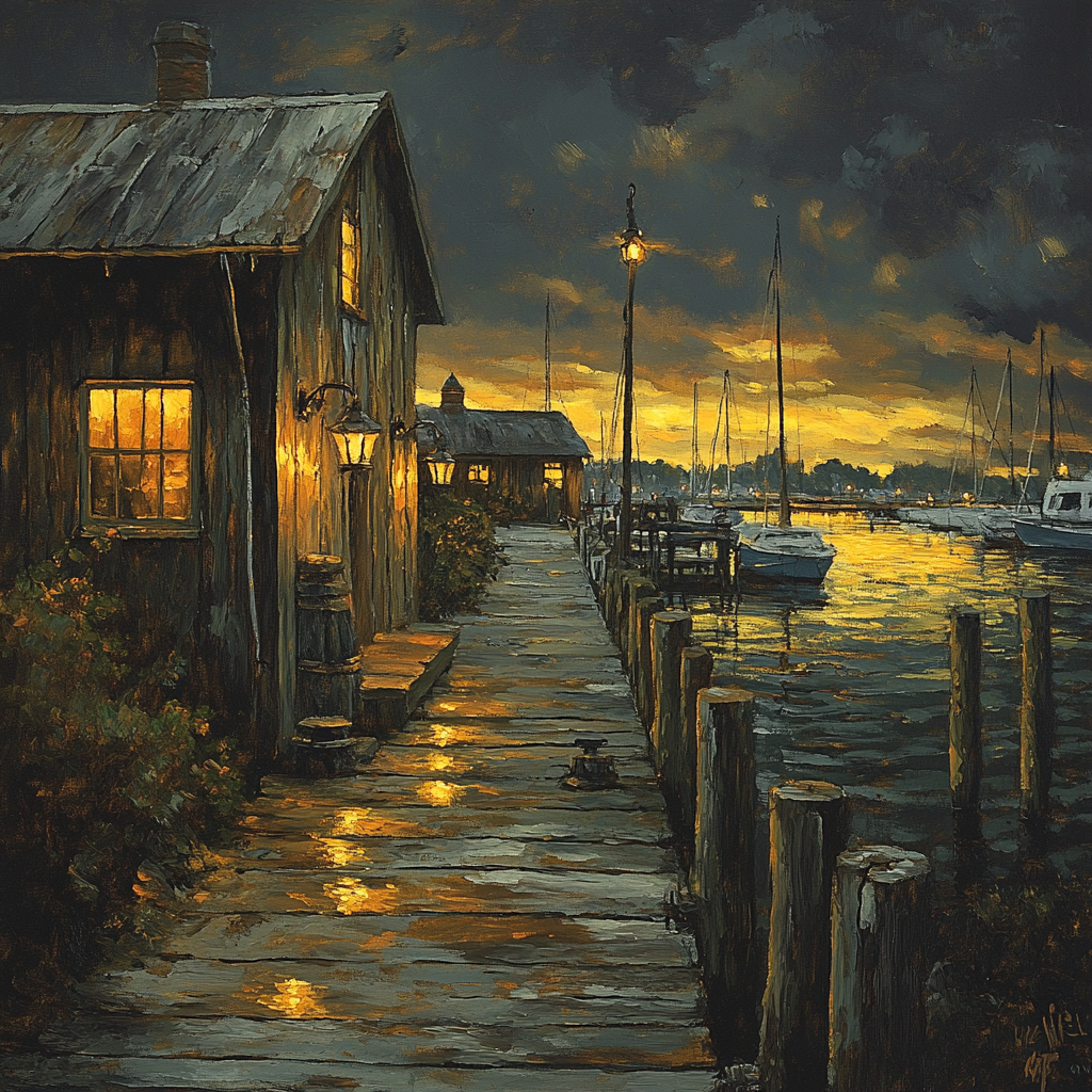 Rembrandt Inspired Old Dockside Numbered painting kits