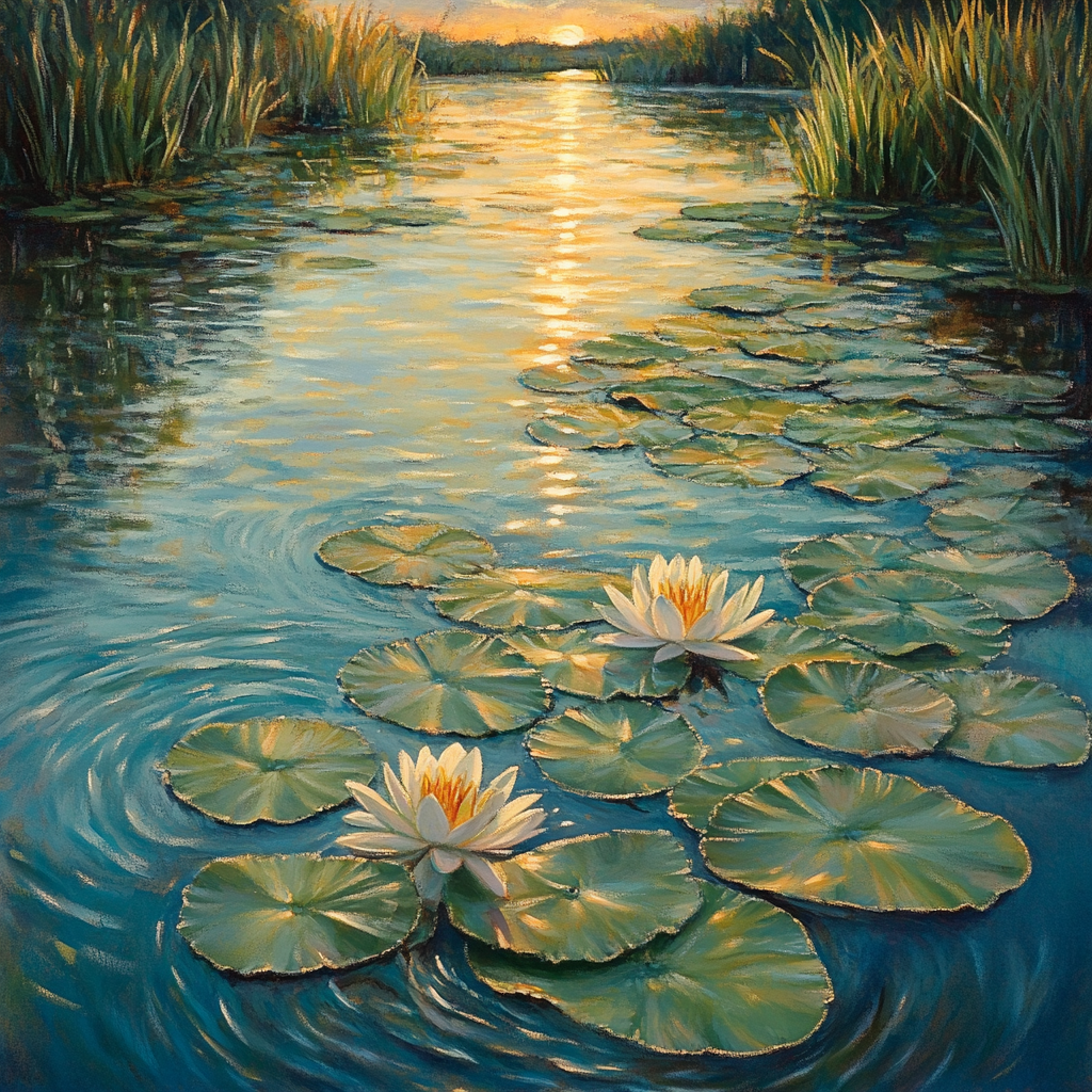 Edgar Degas Inspired Water Lily Breeze painting number kit