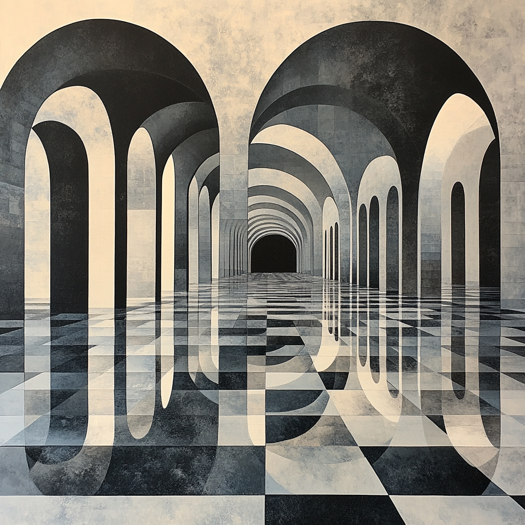 M.C. Escher Inspired Fractal City Of Mirrors Paint by numbers art