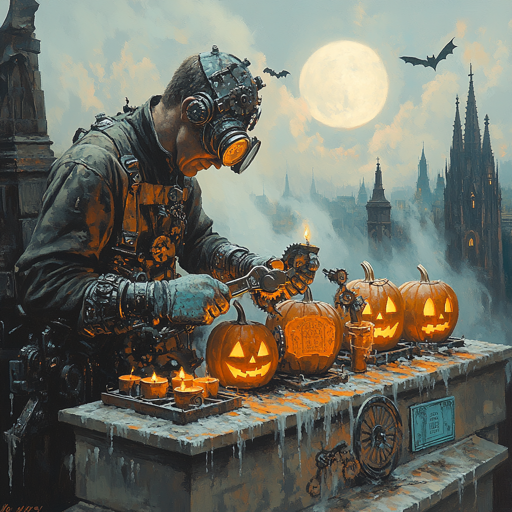 Graveyard Mechanic Haunted Clockwork DIY paint by numbers
