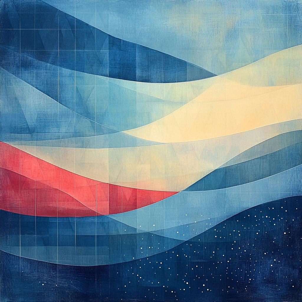 Paul Klee Inspired Celestial Chromatic Tides Number painting