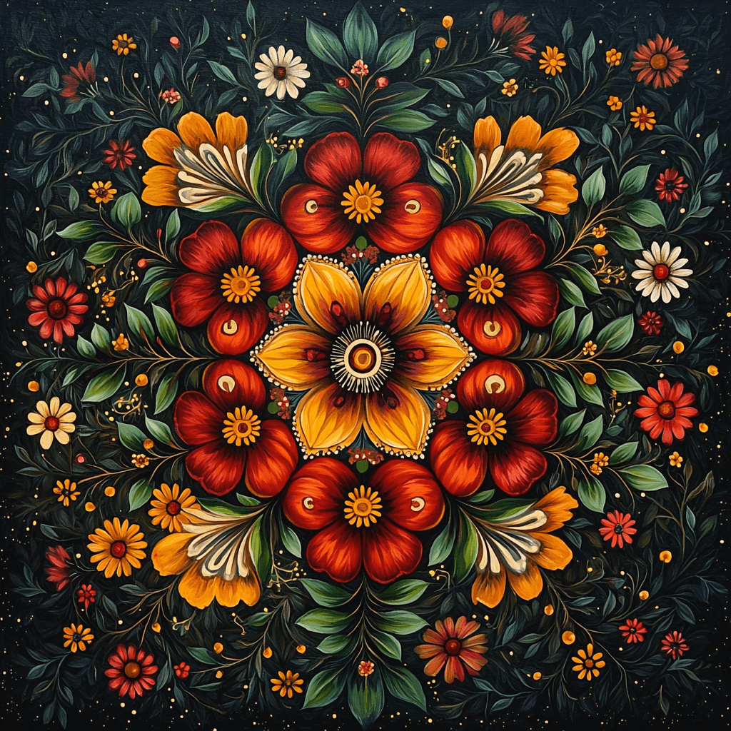 Frida Kahlo Inspired Floral Mandala Of Identity Painting Number Kit