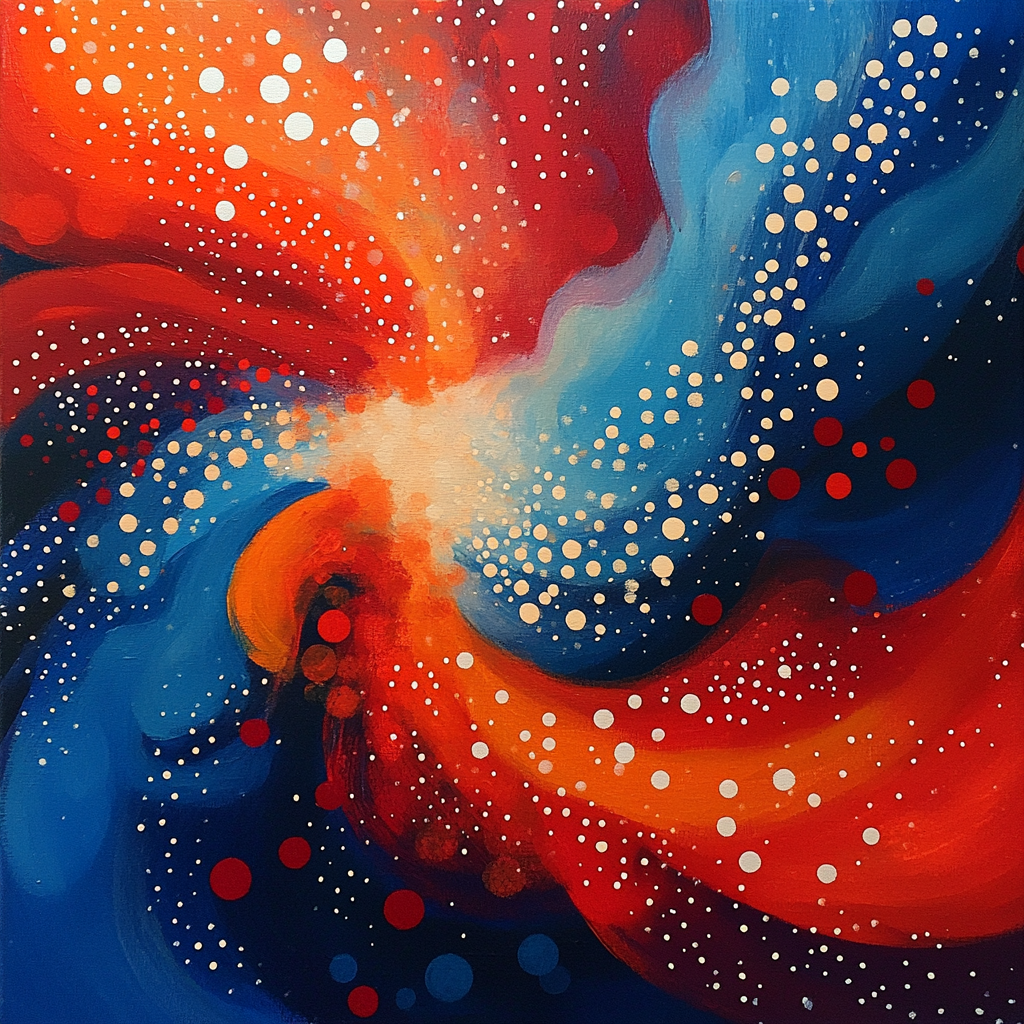 Yayoi Kusama Inspired Polka Dot Nebula paint by numbers