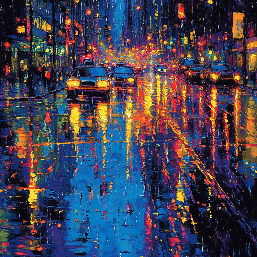 Jackson Pollock Inspired Rainy Street paint by number