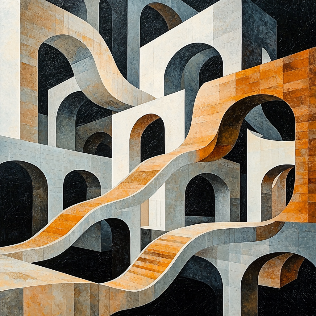 M.C. Escher Inspired Paradoxical Spaces Paint By Numbers