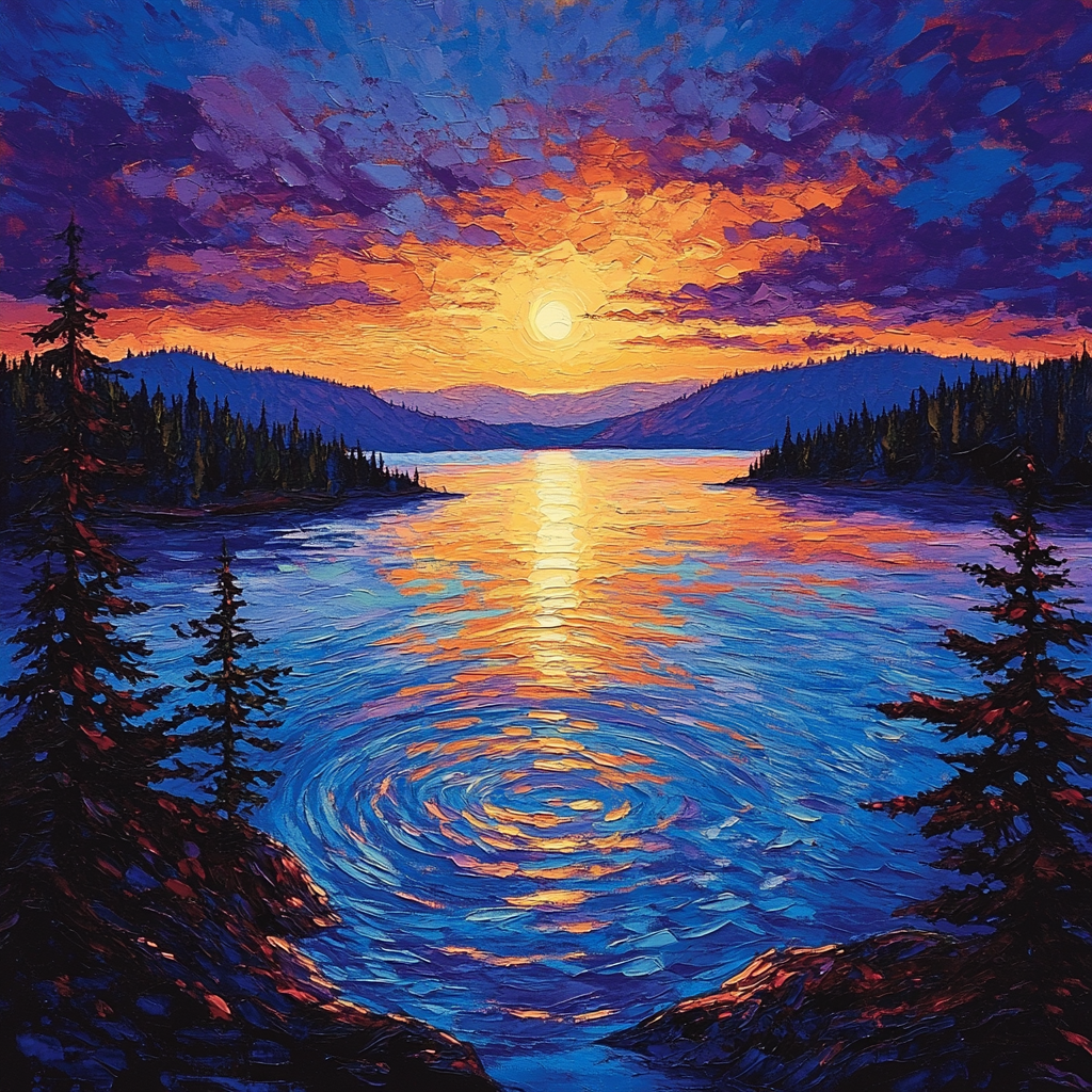 A.Y. Jackson Inspired Twilight Over Northern Lakes DIY paint by numbers