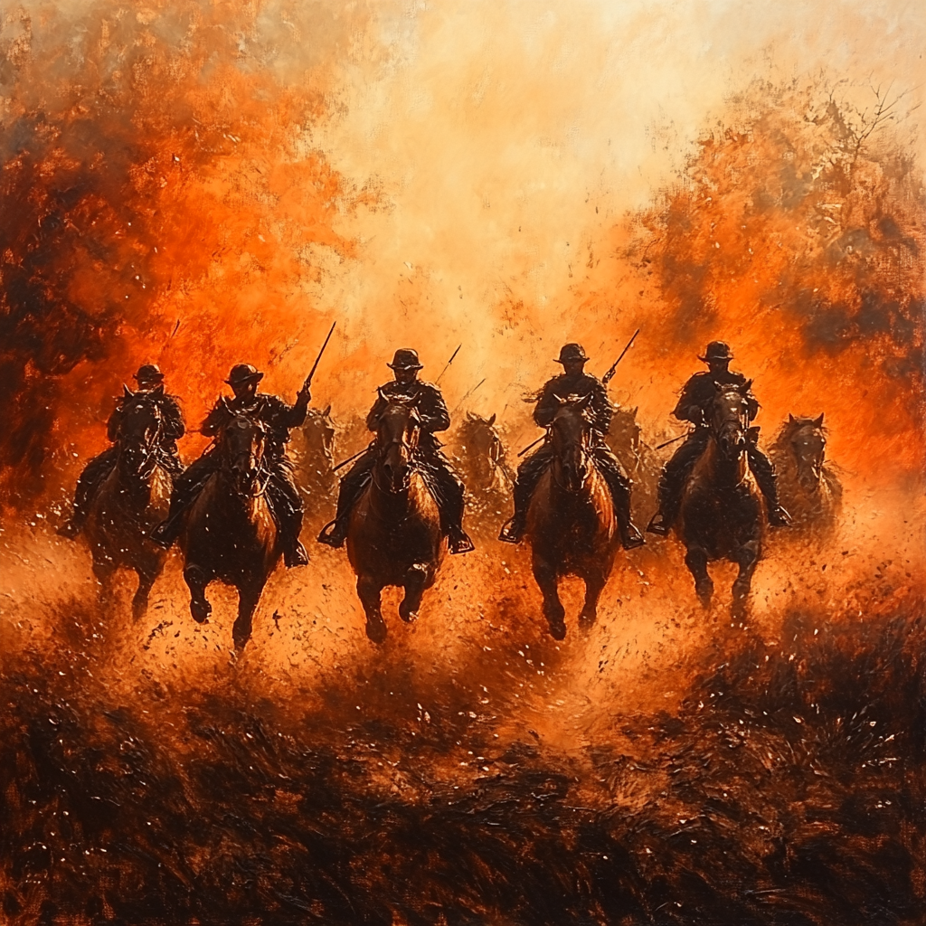 Delacroix Inspired Storming Cavalry Number painting