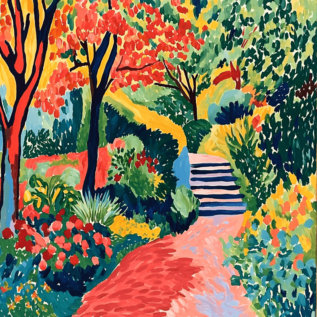 Henri Matisse Inspired Dreamlike Garden Number Painting