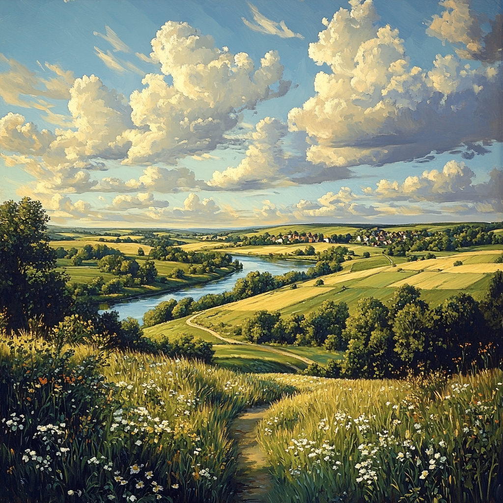 John Constable Inspired Summer Landscape Number painting