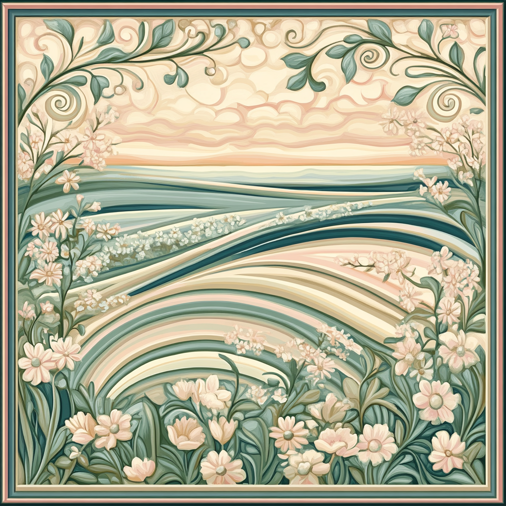Alphonse Mucha Inspired Time Tides Tapestry paint by number