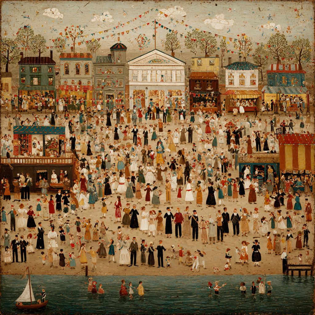 Stanley Spencer Inspired Village Festival DIY paint by numbers