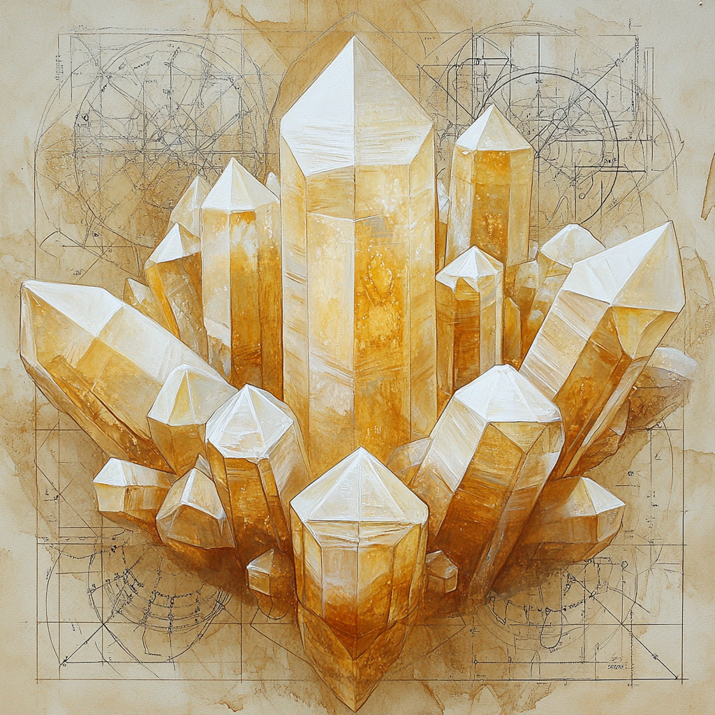 Leonardo Da Vinci Inspired Crystal Growth Diagram paint by numbers