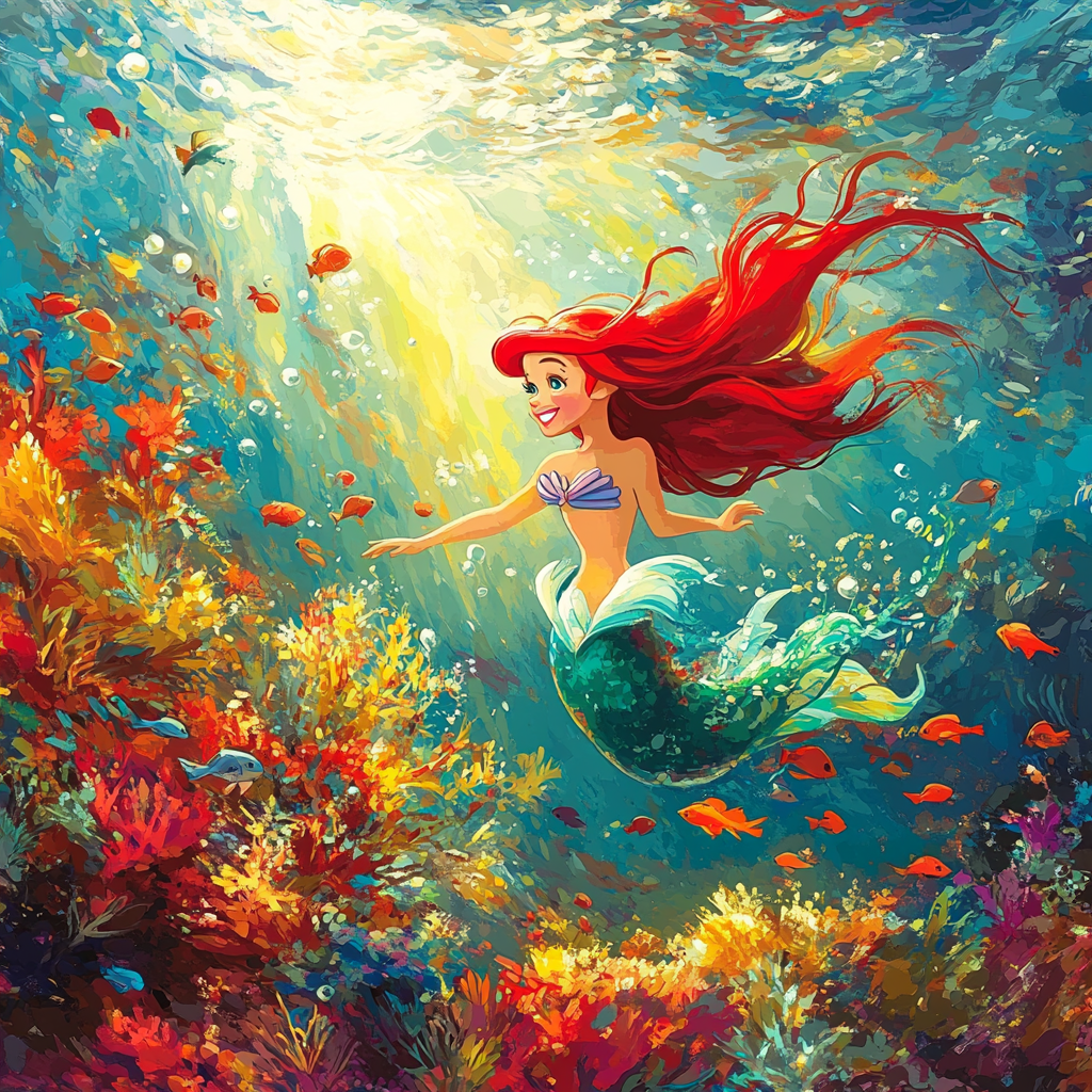 Ariel’s Coral Kingdom Exploration Number painting
