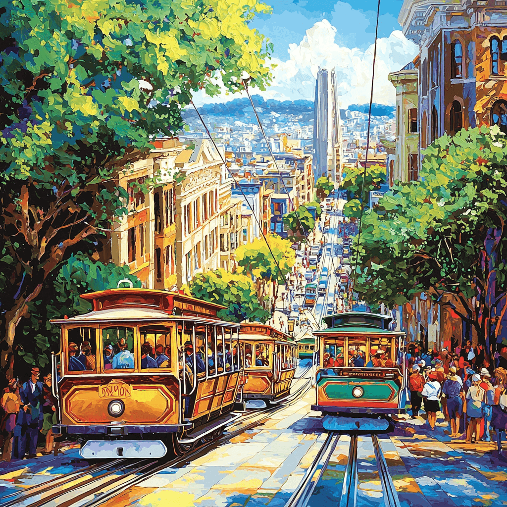 Historic Cable Cars - San Francisco Painting Number Kit