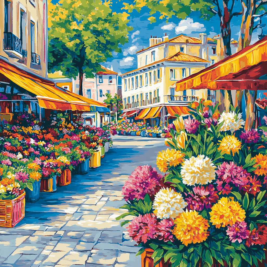 Matisse Inspired Flower Market painting number kit