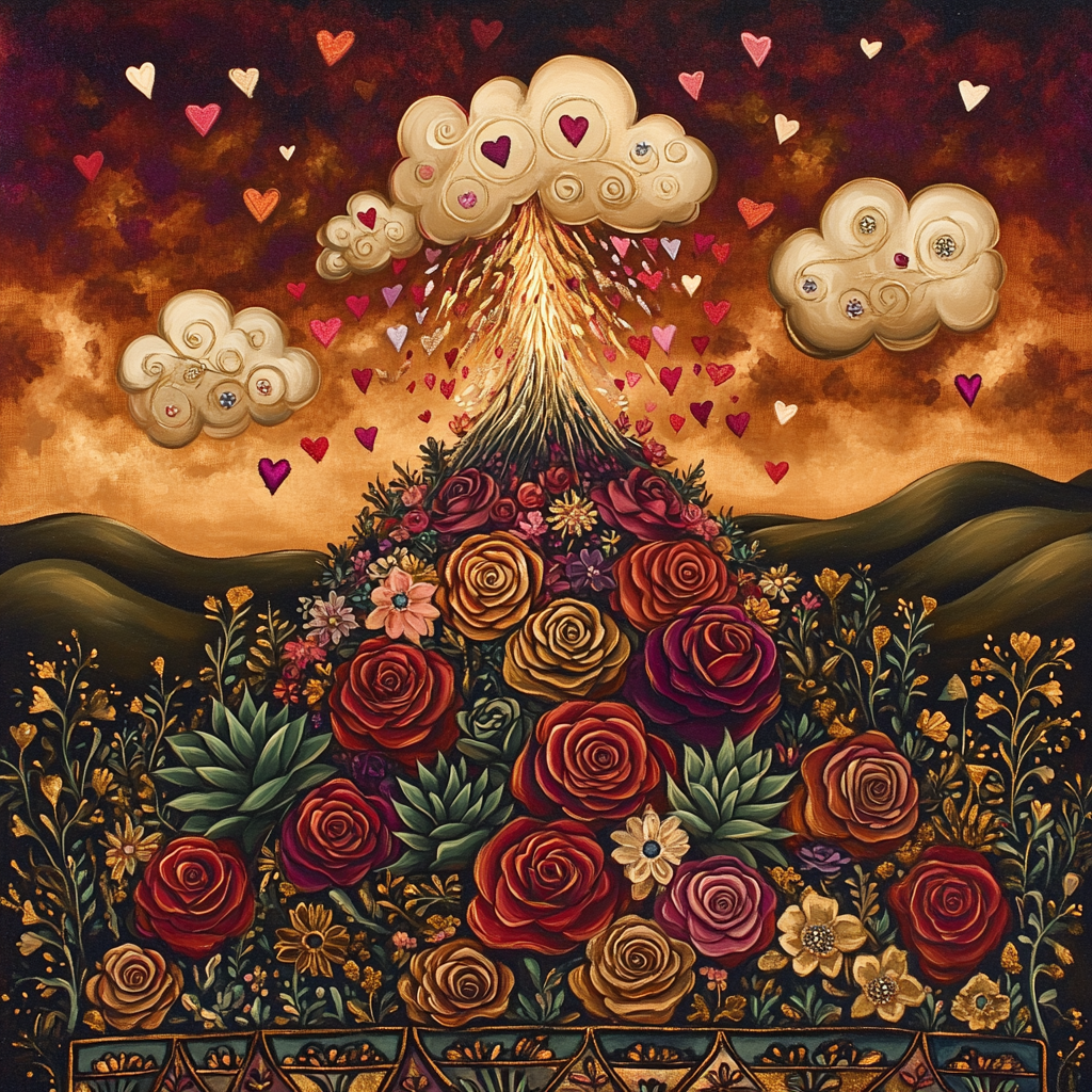 Frida Kahlo Inspired Volcanic Bloom Paint by numbers kits