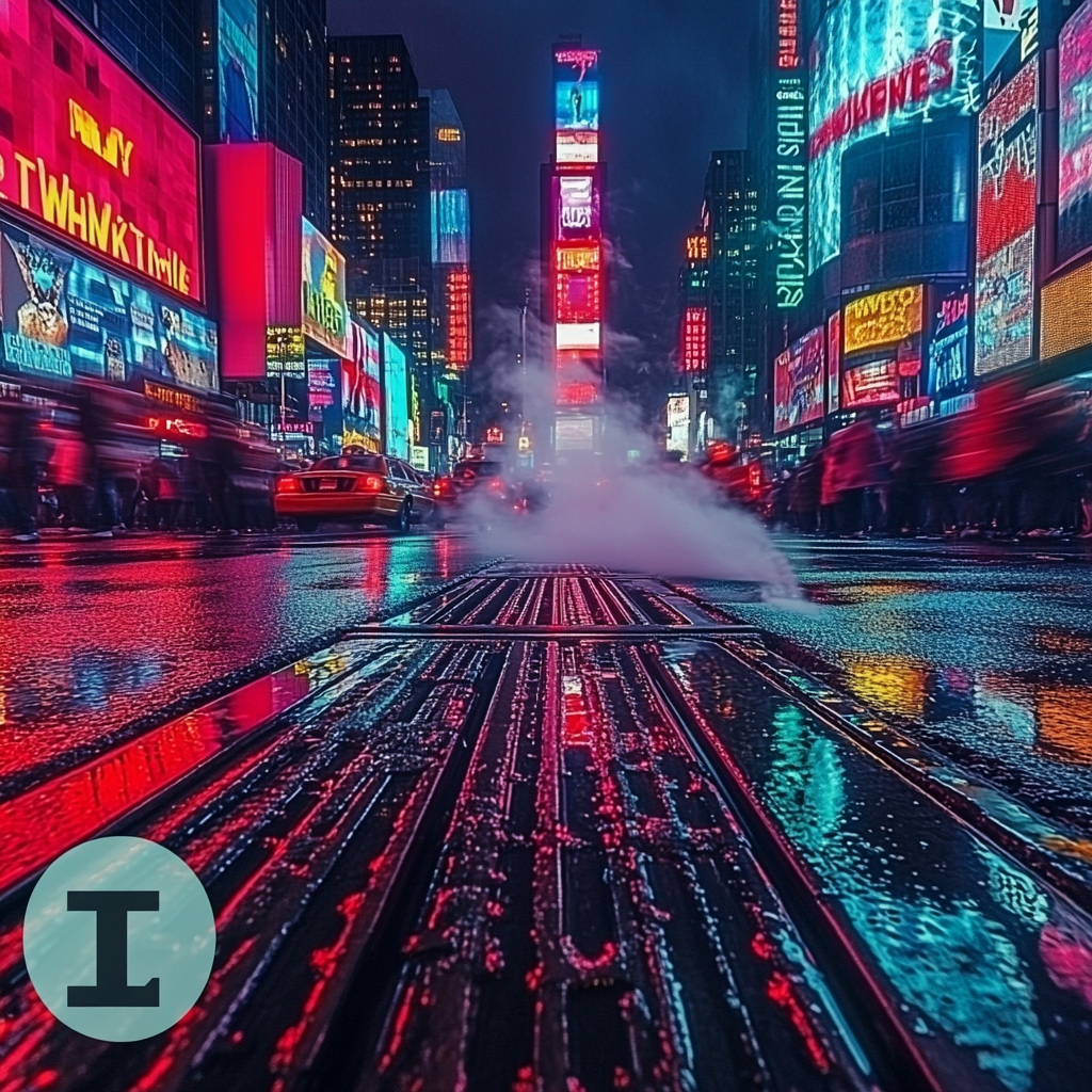 Neon Tapestry At Times Square New York City United States Painting by numbers kit