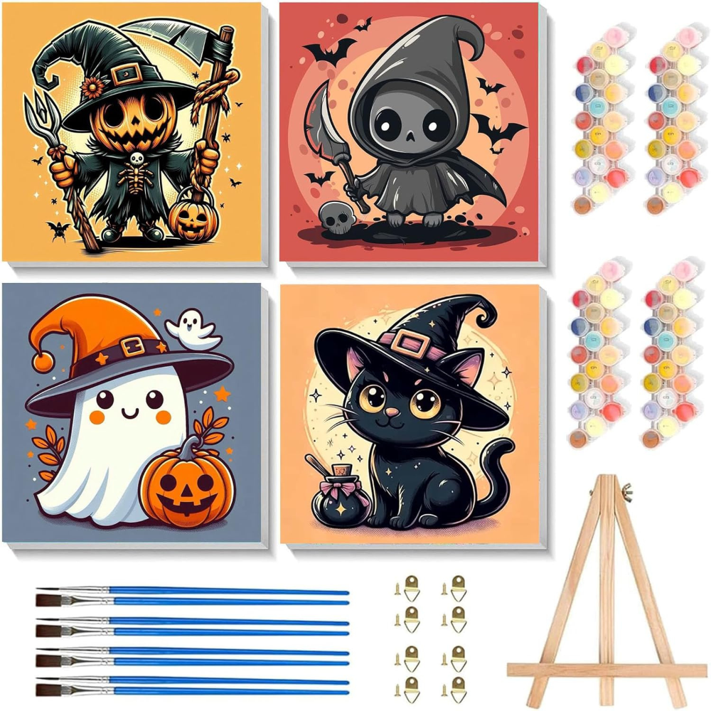4 Pack Halloween Paint by Numbers Kit