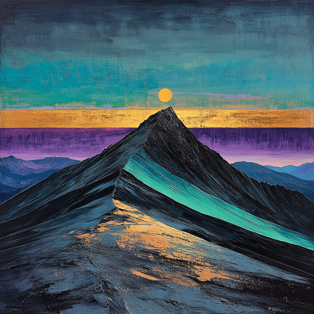 Frederick Varley Inspired Brooding Mountain Under Radiant Horizon painting number kit