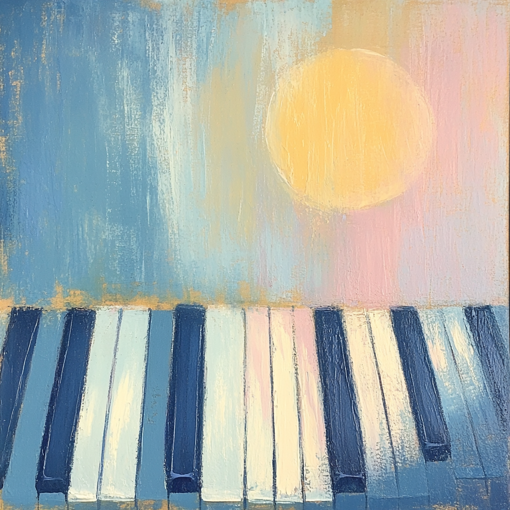 Edgar Degas Inspired Moonlit Piano Keys paint by number