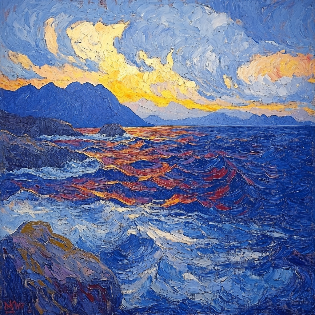 Edvard Munch Inspired Storm Over The Fjord Painting by numbers kit