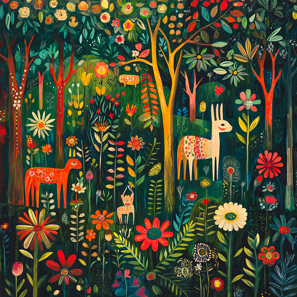 Frida Kahlo Inspired Vibrant Echoes Of The Forest Painting By Numbers Kit
