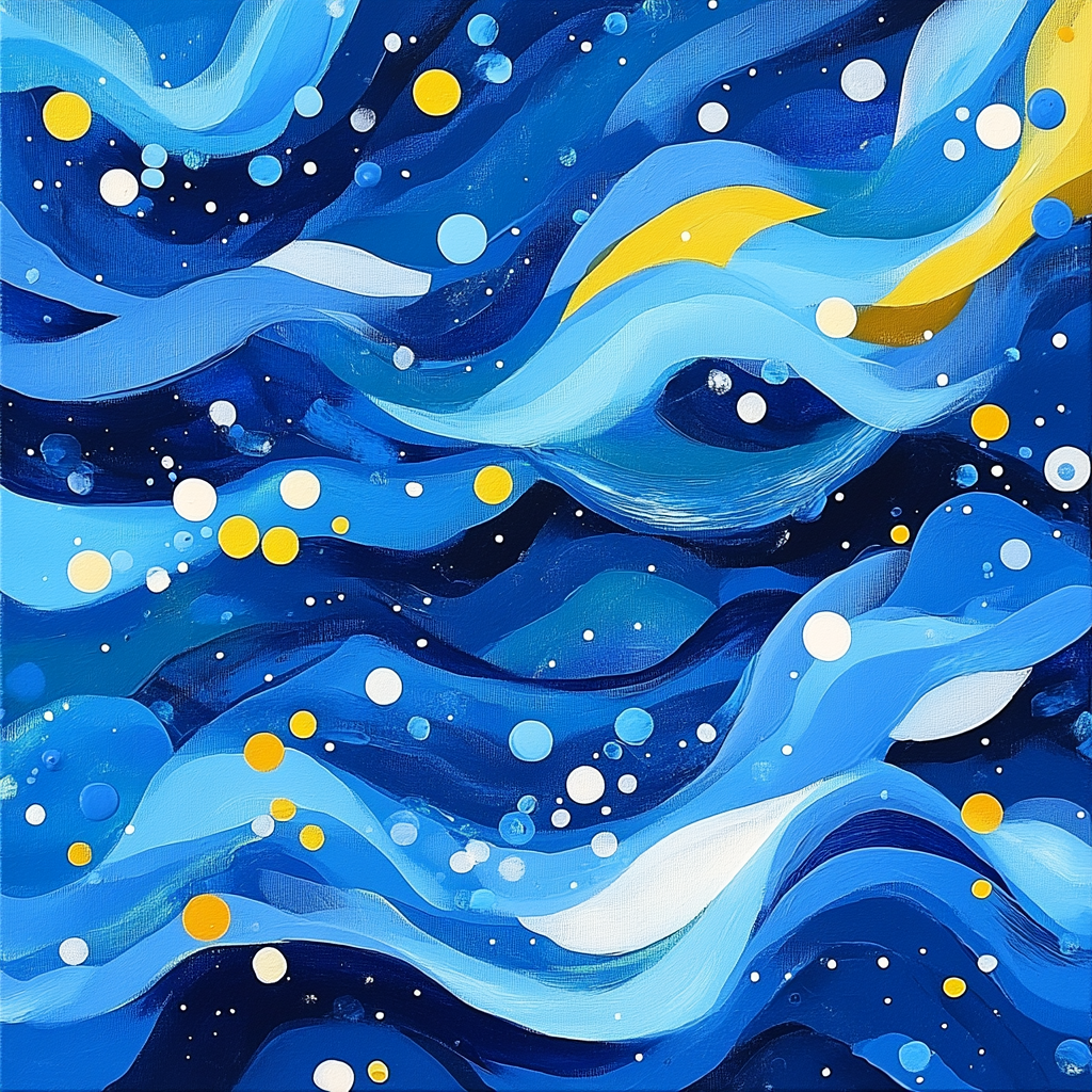 Yayoi Kusama Inspired Ocean Of Infinite Loops Numbered painting kits