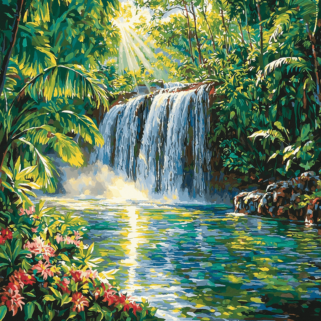 The Hidden Waterfall Paint By Color