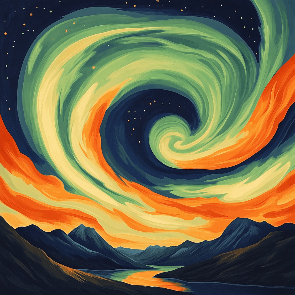 Edvard Munch Inspired Cosmic Auroras Silent Scream Paint by numbers art
