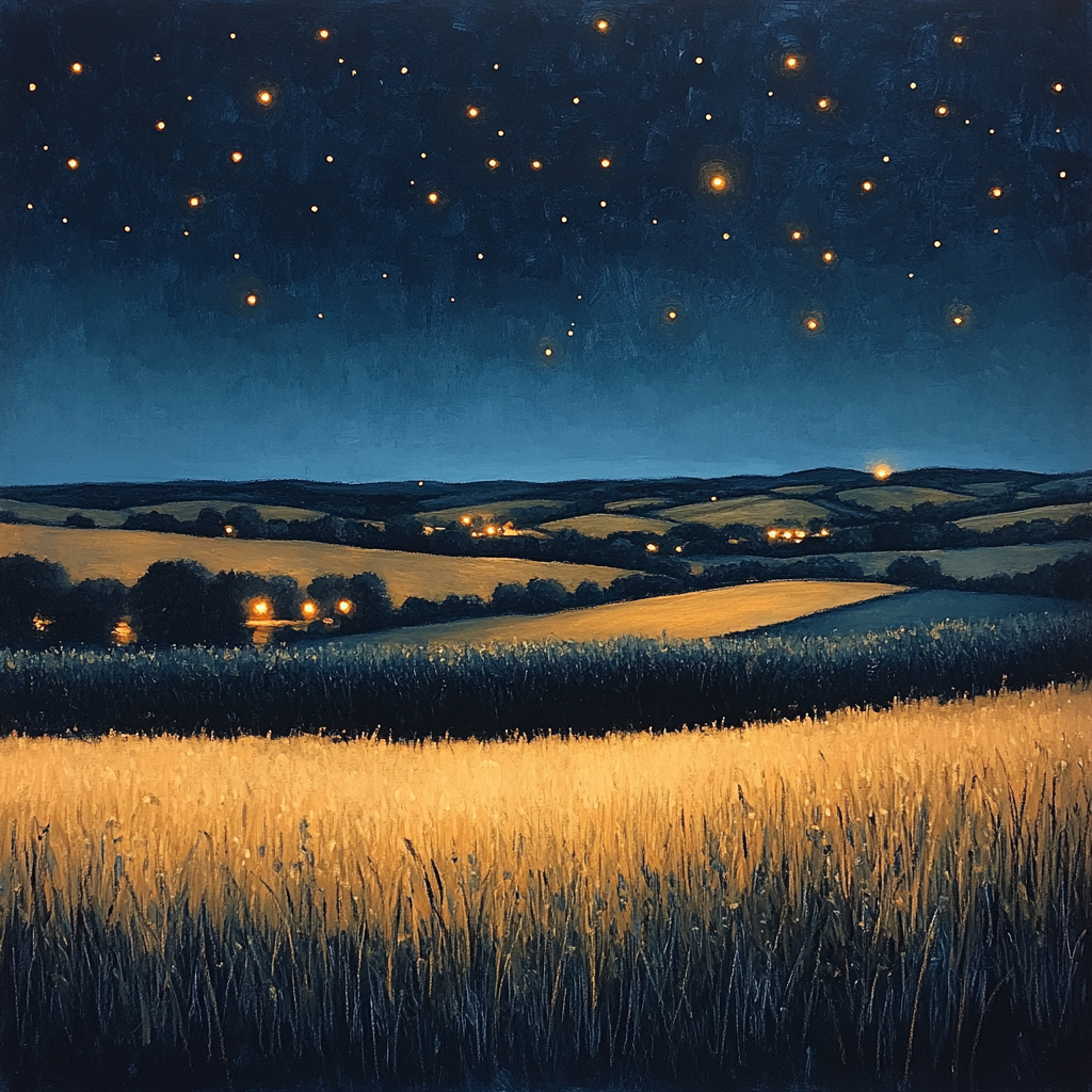 Edgar Degas Inspired Starry Countryside DIY paint by numbers