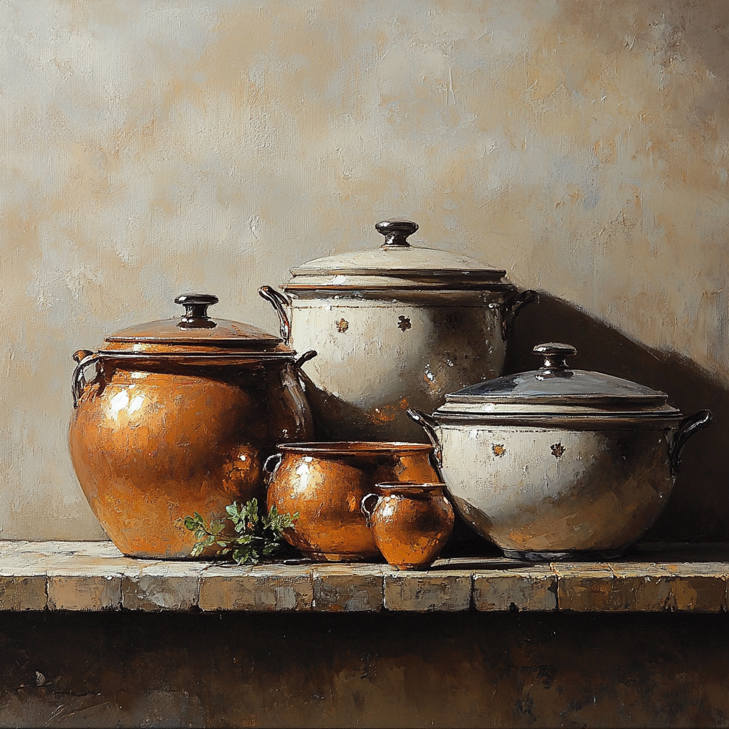 Diego Velázquez Inspired Earthenware And Copper Bodegon Paint by numbers kits