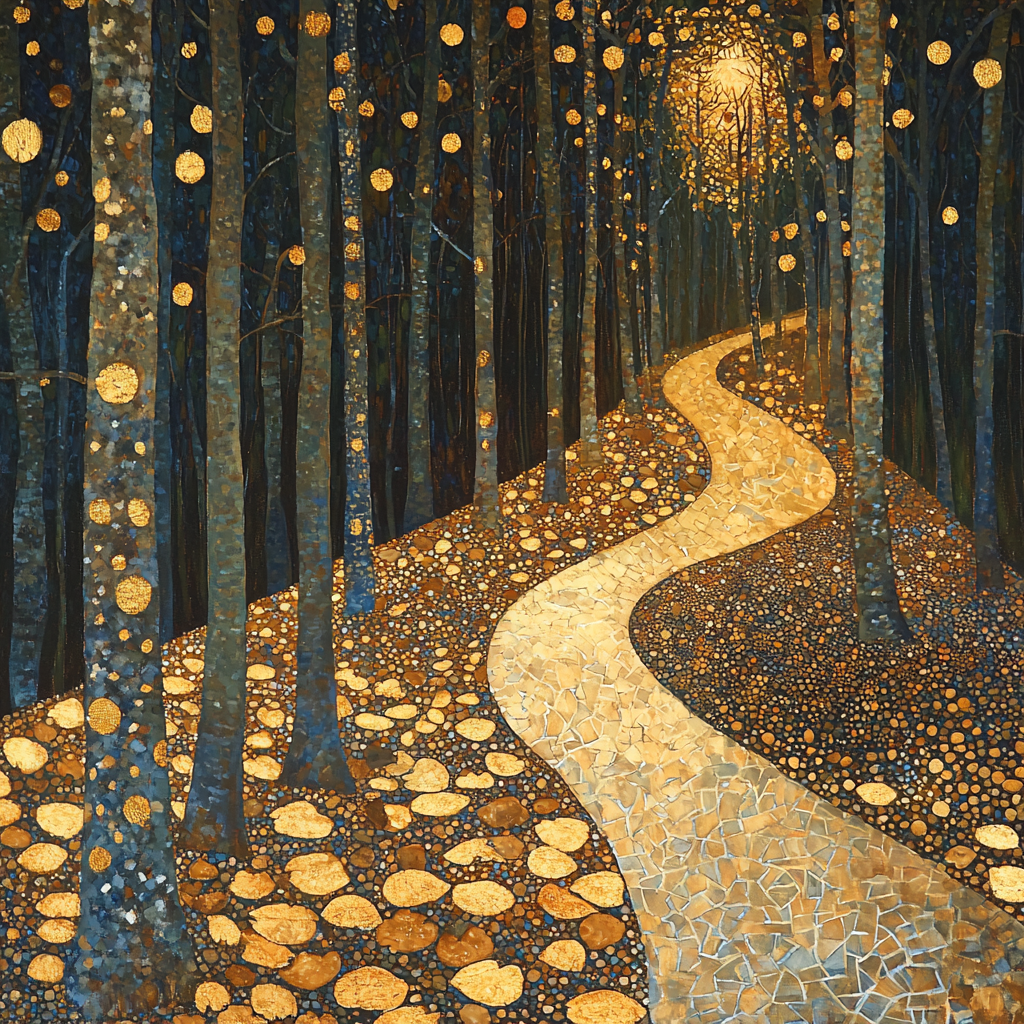 Gustav Klimt Inspired Ethereal Forest Paths Paint By Numbers Kits