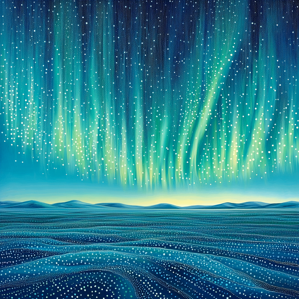 Georges Seurat Inspired Auroral Plain Number painting
