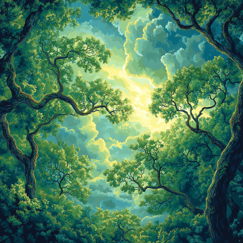 Emily Carr Inspired Celestial Forest Canopy paint by numbers