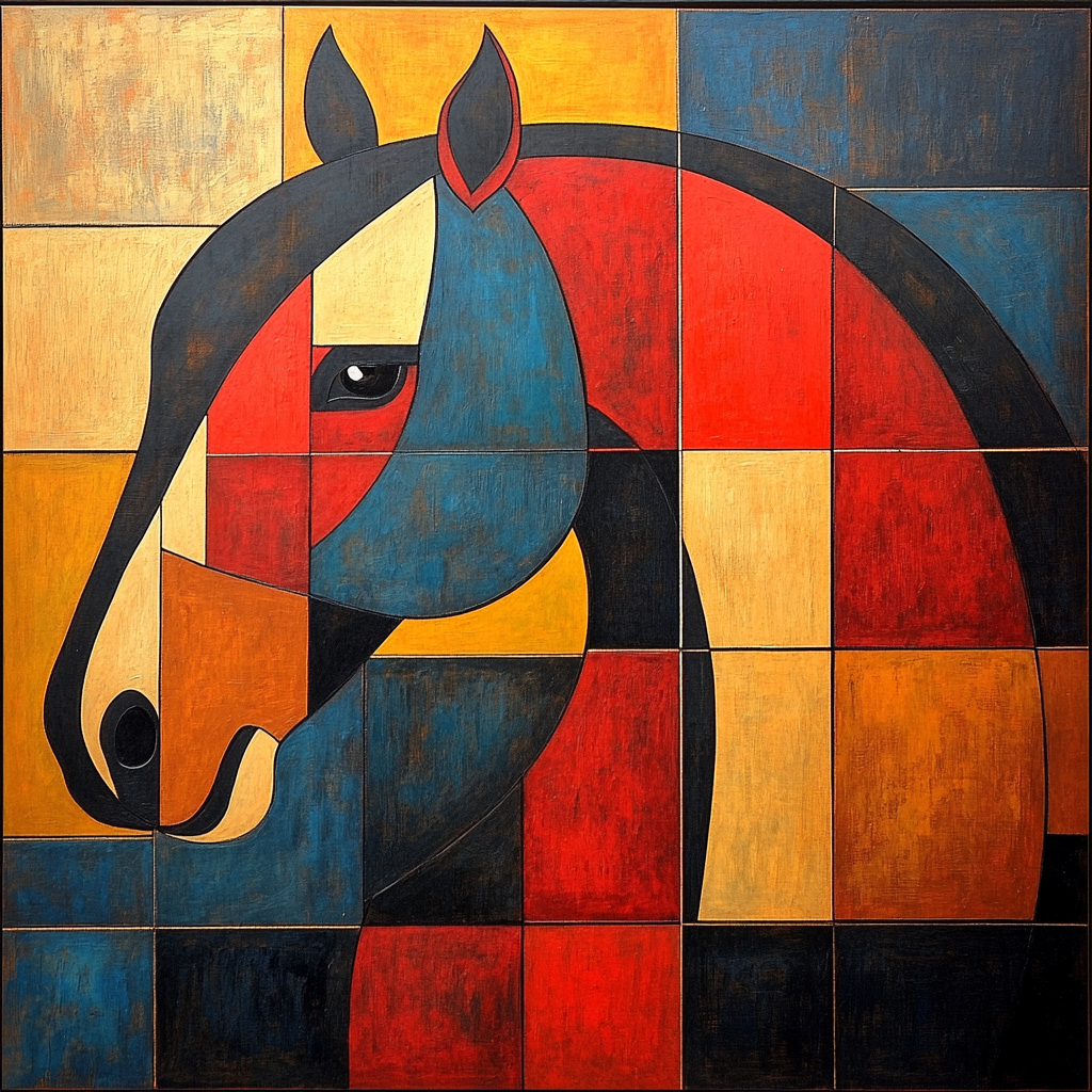 Pablo Picasso Inspired Mythic Horse paint by numbers
