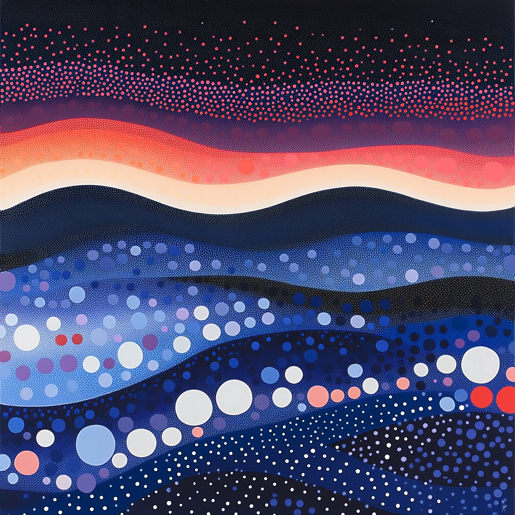 Yayoi Kusama Inspired Cosmic Polka Paint by numbers art