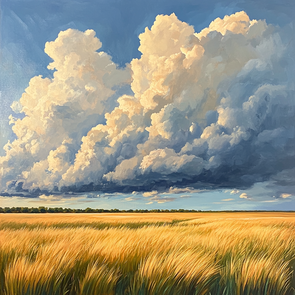 Michelangelo Inspired Storm-Pressed Meadow Painting by numbers kit