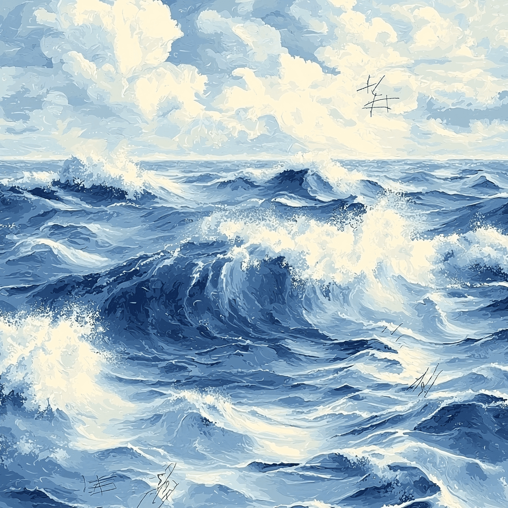 Leonardo Da Vinci Inspired Waves Of Harmony Number Painting