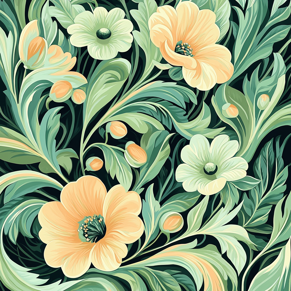 Alphonse Mucha Inspired Enchanted Petals DIY Paint By Numbers