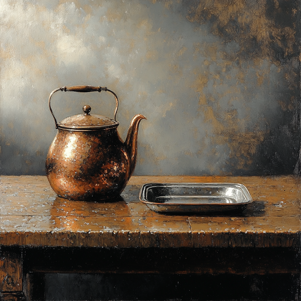 Diego Velázquez Inspired Copper Kettle And Pewter Dish Numbered painting kits