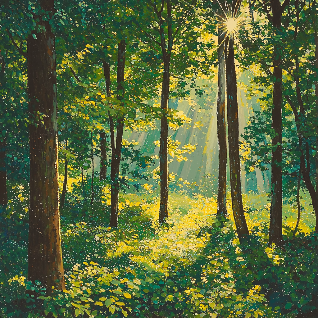 Georges Seurat Inspired Mystic Forest Echo Paint By Color
