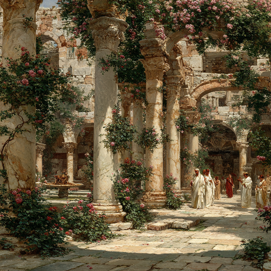 Lawrence Alma-Tadema Inspired Marble Courtyard DIY paint by numbers